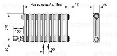 Схема (чертеж) радиатор
